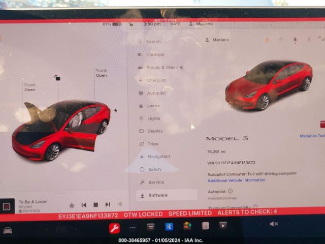 Photo 6 VIN: 5YJ3E1EA9NF133872 - TESLA MODEL 3 