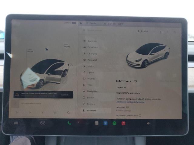 Photo 8 VIN: 5YJ3E1EA9NF286414 - TESLA MODEL 3 