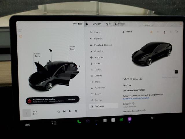 Photo 8 VIN: 5YJ3E1EA9NF287837 - TESLA MODEL 3 