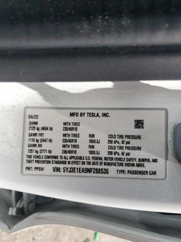 Photo 11 VIN: 5YJ3E1EA9NF288535 - TESLA MODEL 3 