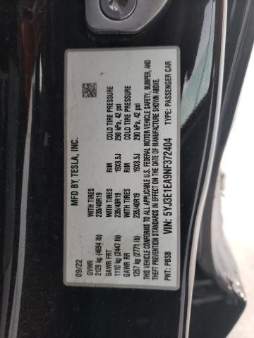 Photo 11 VIN: 5YJ3E1EA9NF372404 - TESLA MODEL 3 