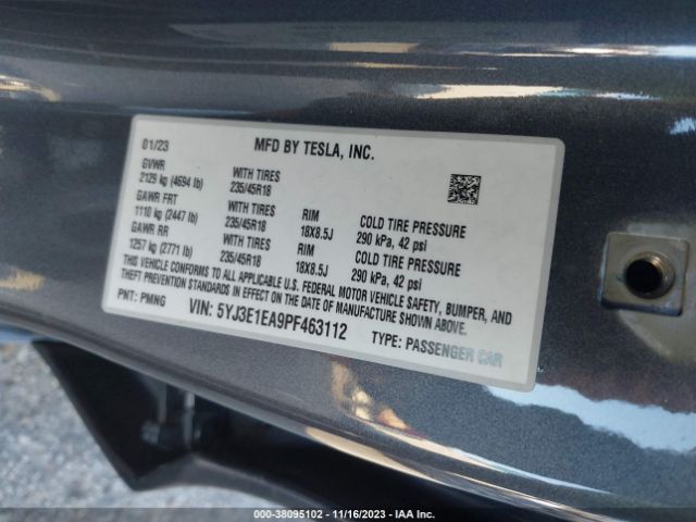 Photo 8 VIN: 5YJ3E1EA9PF463112 - TESLA MODEL 3 