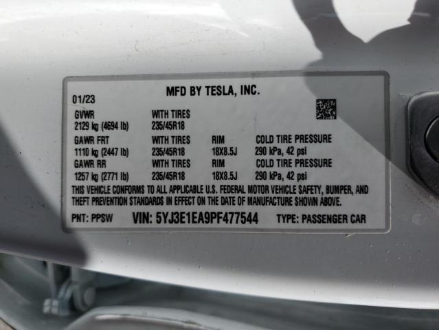 Photo 11 VIN: 5YJ3E1EA9PF477544 - TESLA MODEL 3 