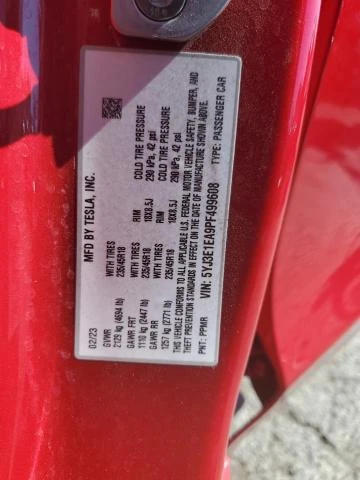 Photo 11 VIN: 5YJ3E1EA9PF499608 - TESLA MODEL 3 