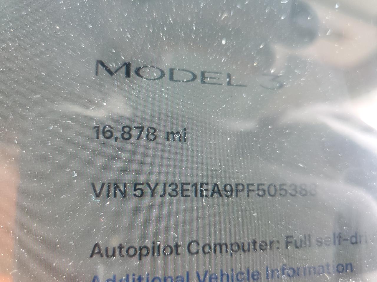 Photo 8 VIN: 5YJ3E1EA9PF505388 - TESLA MODEL 3 