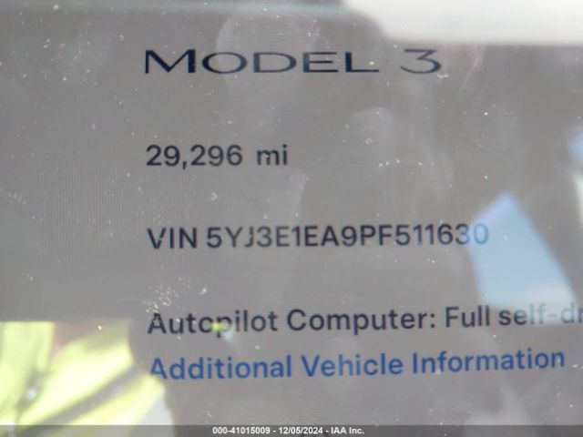 Photo 6 VIN: 5YJ3E1EA9PF511630 - TESLA MODEL 3 