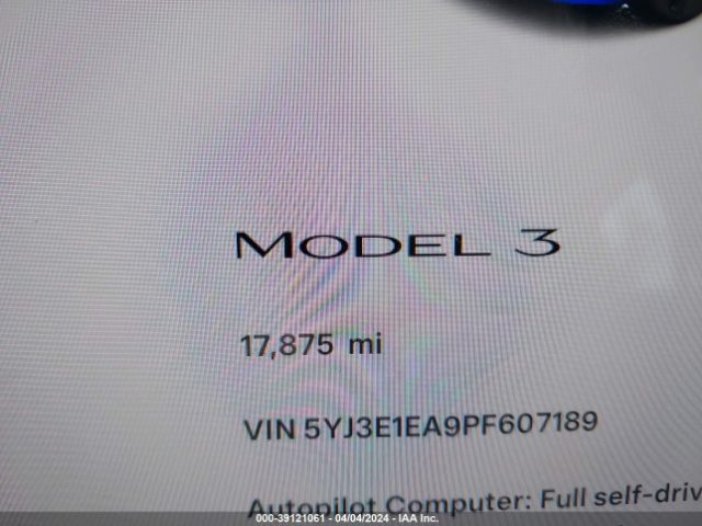 Photo 6 VIN: 5YJ3E1EA9PF607189 - TESLA MODEL 3 