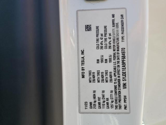 Photo 12 VIN: 5YJ3E1EA9PF684970 - TESLA MODEL 3 