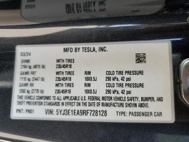 Photo 12 VIN: 5YJ3E1EA9RF728128 - TESLA MODEL 3 