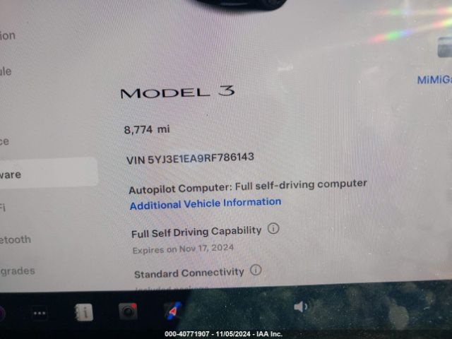 Photo 6 VIN: 5YJ3E1EA9RF786143 - TESLA MODEL 3 