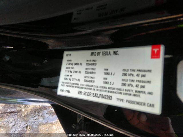 Photo 8 VIN: 5YJ3E1EAXJF042393 - TESLA MODEL 3 