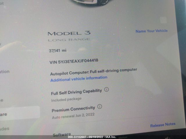 Photo 6 VIN: 5YJ3E1EAXJF044418 - TESLA MODEL 3 