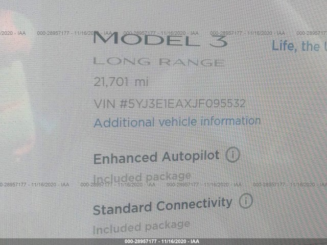 Photo 6 VIN: 5YJ3E1EAXJF095532 - TESLA MODEL 3 