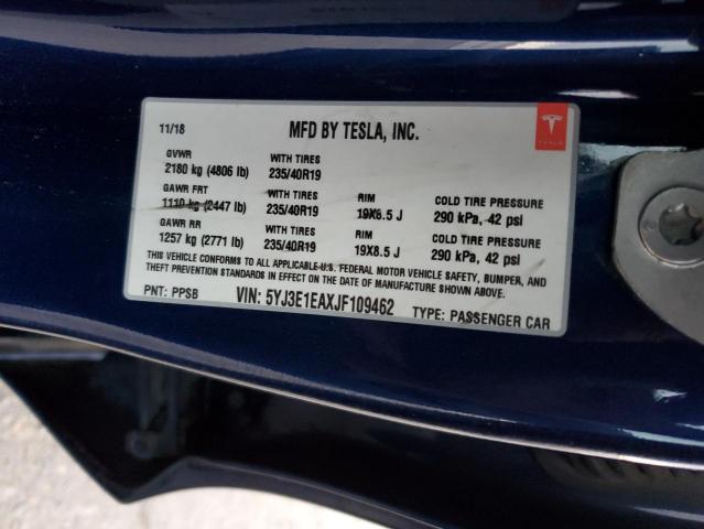 Photo 12 VIN: 5YJ3E1EAXJF109462 - TESLA MODEL 3 