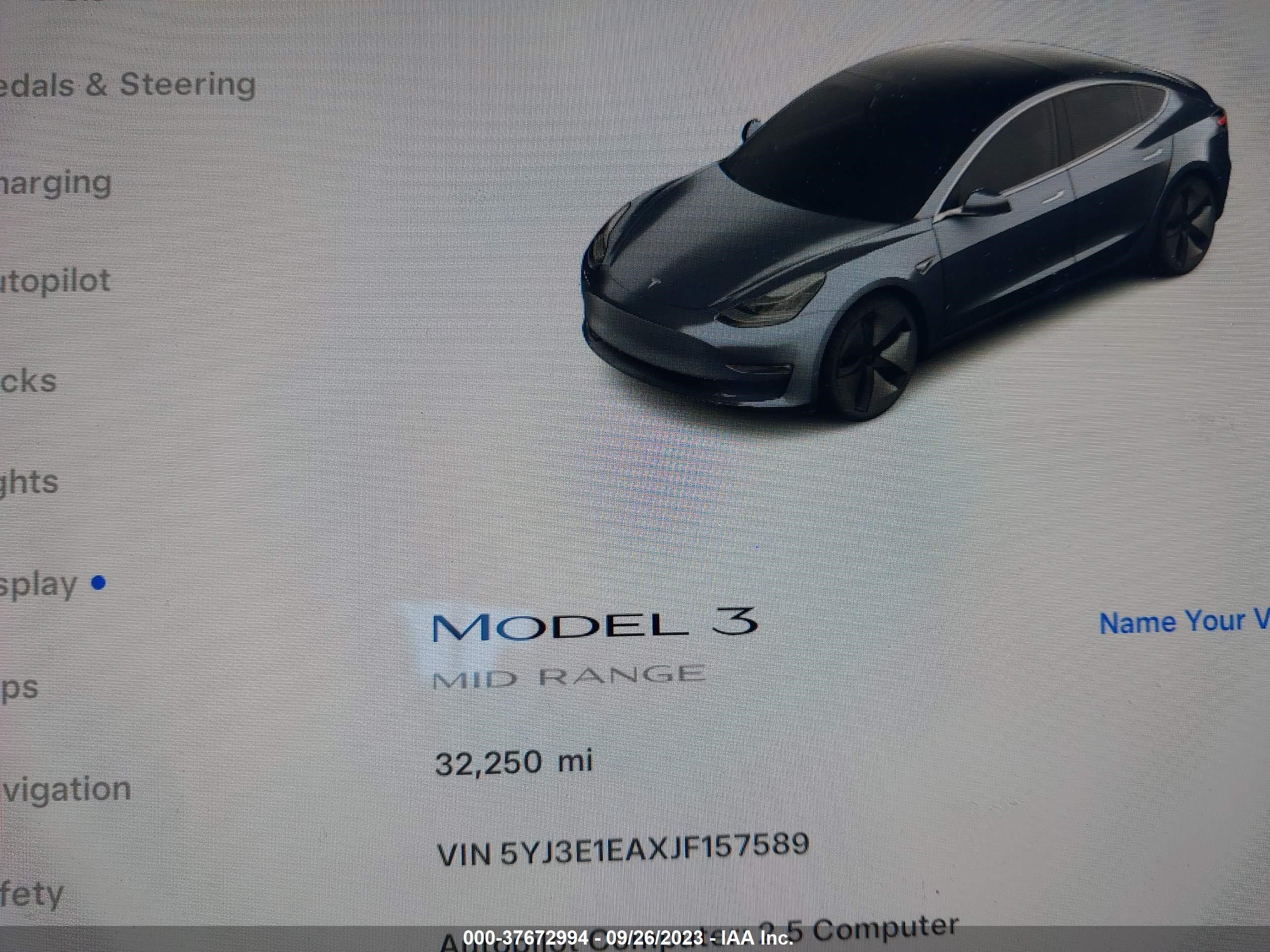 Photo 12 VIN: 5YJ3E1EAXJF157589 - TESLA MODEL 3 