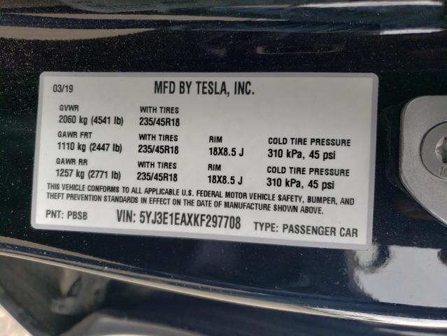 Photo 11 VIN: 5YJ3E1EAXKF297708 - TESLA MODEL 3 