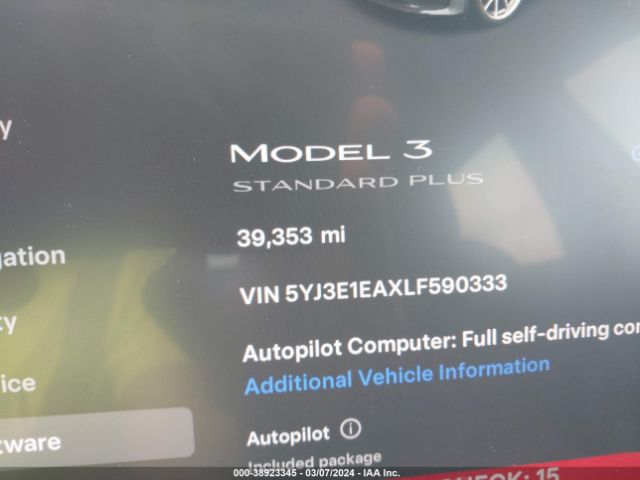 Photo 6 VIN: 5YJ3E1EAXLF590333 - TESLA MODEL 3 