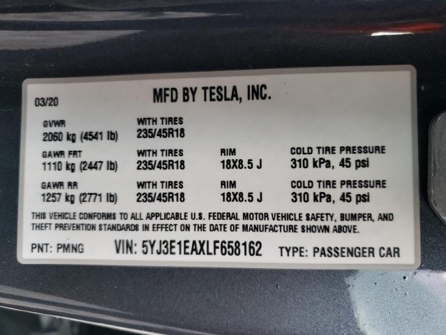 Photo 9 VIN: 5YJ3E1EAXLF658162 - TESLA MODEL 3 