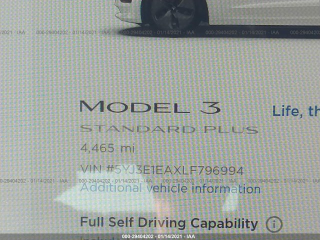 Photo 6 VIN: 5YJ3E1EAXLF796994 - TESLA MODEL 3 