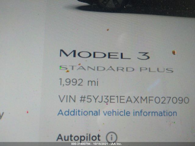 Photo 6 VIN: 5YJ3E1EAXMF027090 - TESLA MODEL 3 