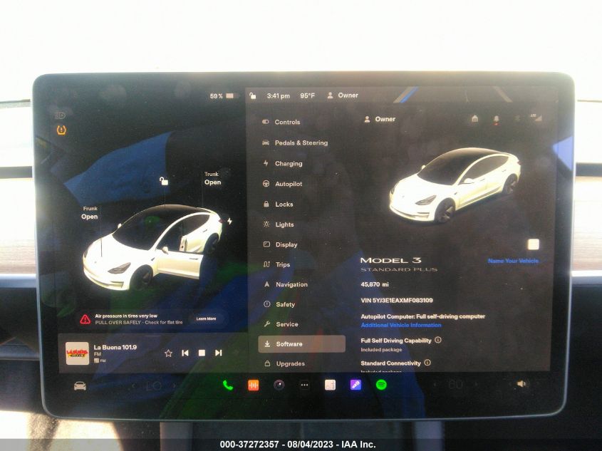 Photo 17 VIN: 5YJ3E1EAXMF083109 - TESLA MODEL 3 