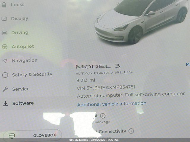 Photo 6 VIN: 5YJ3E1EAXMF854751 - TESLA MODEL 3 