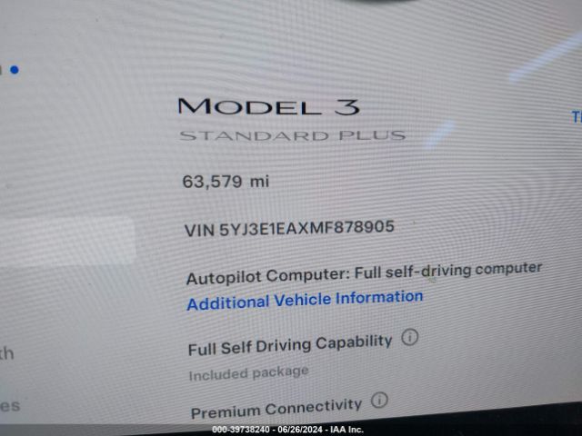 Photo 6 VIN: 5YJ3E1EAXMF878905 - TESLA MODEL 3 