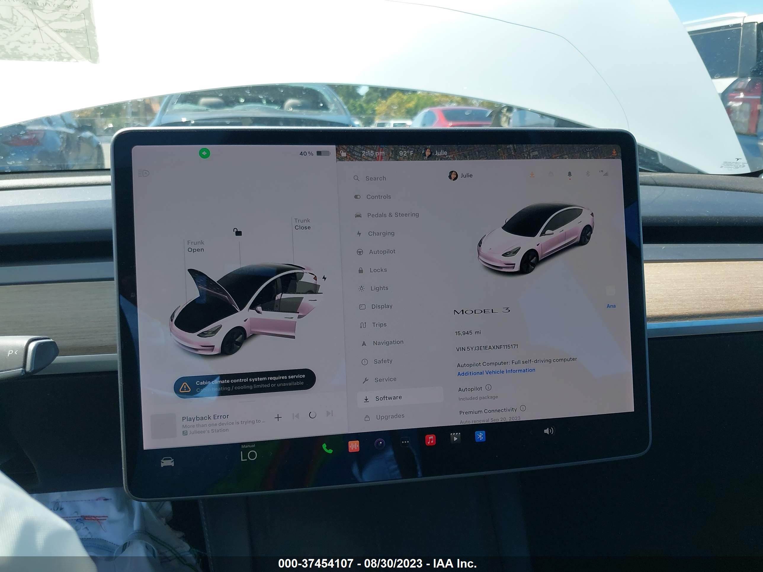 Photo 17 VIN: 5YJ3E1EAXNF115171 - TESLA MODEL 3 