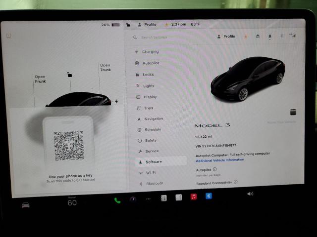 Photo 8 VIN: 5YJ3E1EAXNF184877 - TESLA MODEL 3 