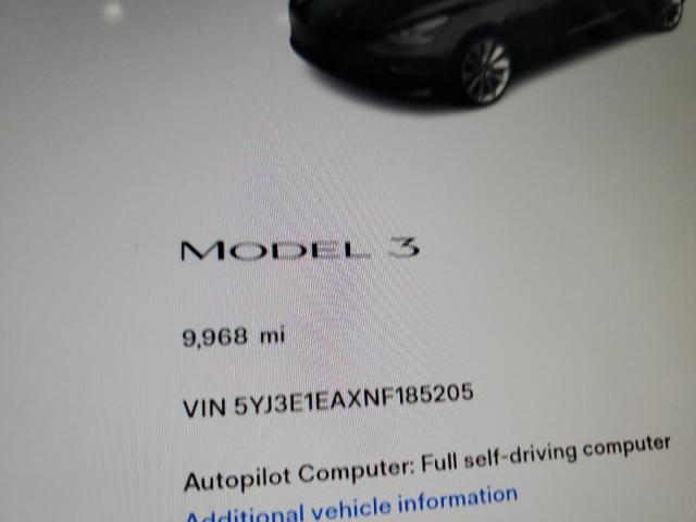 Photo 7 VIN: 5YJ3E1EAXNF185205 - TESLA MODEL 3 