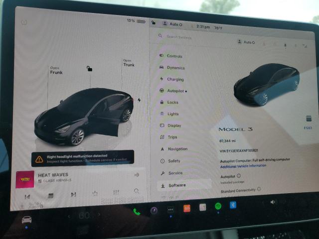 Photo 8 VIN: 5YJ3E1EAXNF185821 - TESLA MODEL 3 