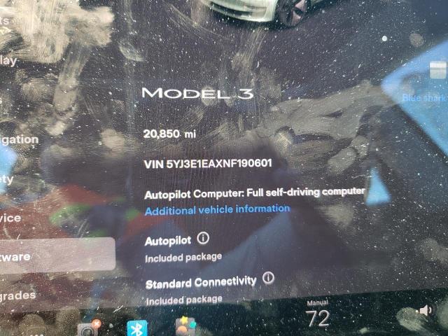 Photo 8 VIN: 5YJ3E1EAXNF190601 - TESLA MODEL 3 