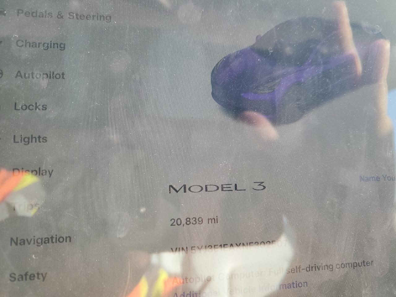 Photo 8 VIN: 5YJ3E1EAXNF302507 - TESLA MODEL 3 