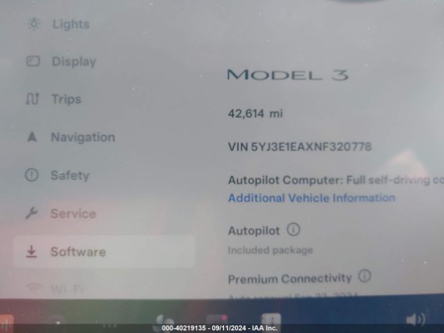 Photo 6 VIN: 5YJ3E1EAXNF320778 - TESLA MODEL 3 