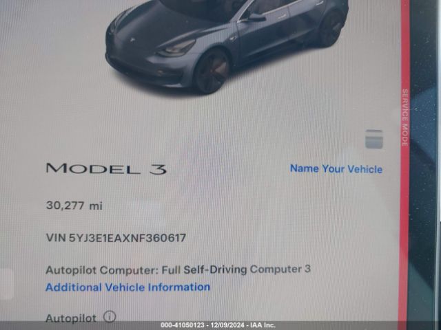 Photo 6 VIN: 5YJ3E1EAXNF360617 - TESLA MODEL 3 