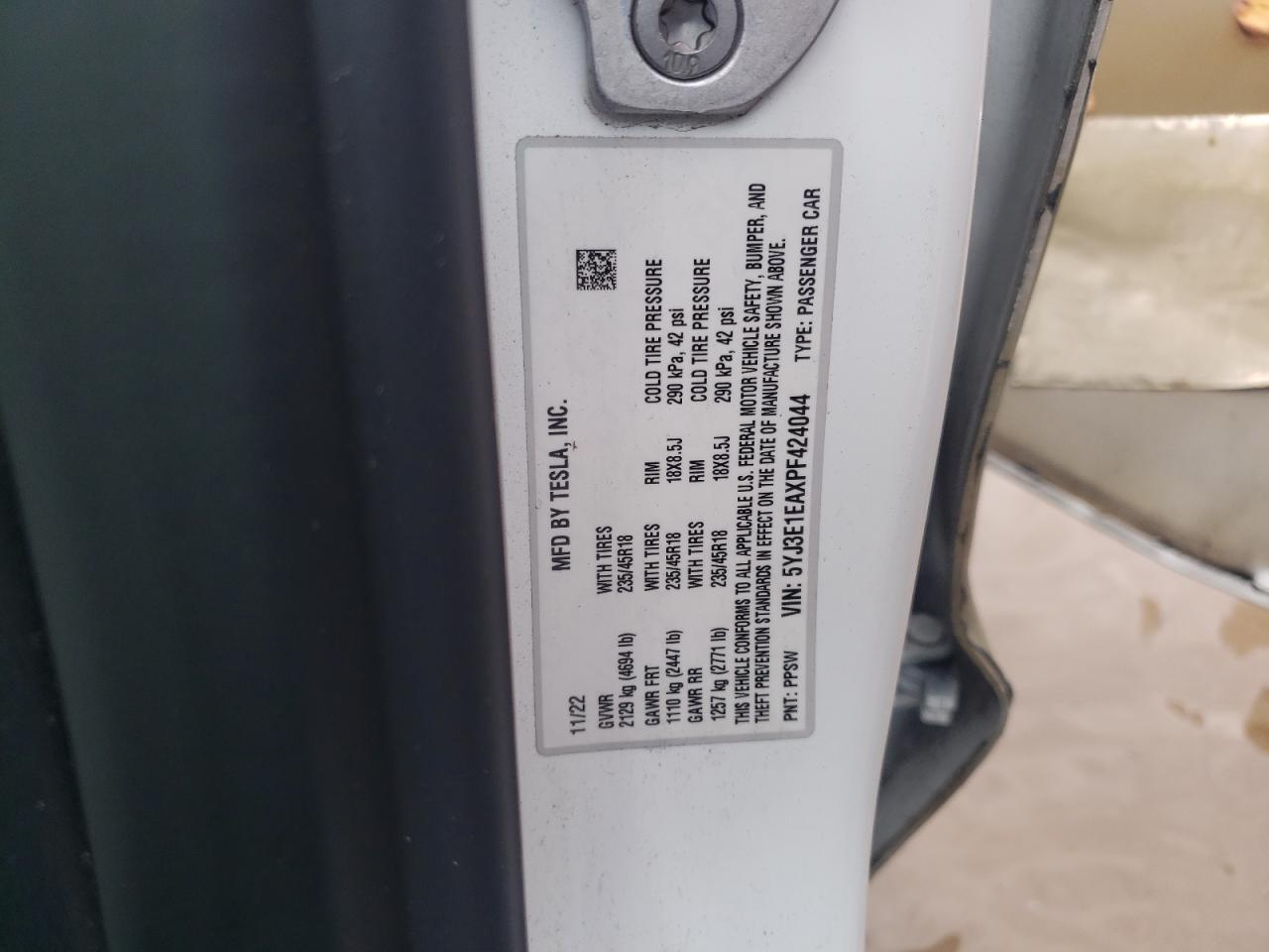 Photo 11 VIN: 5YJ3E1EAXPF424044 - TESLA MODEL 3 