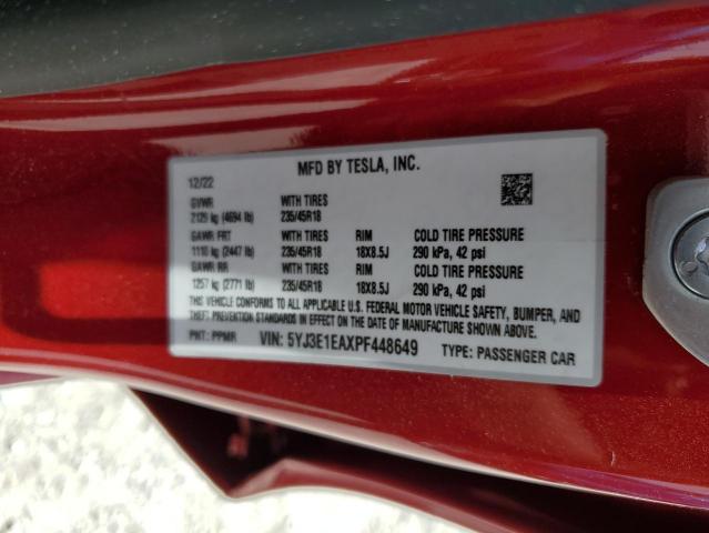 Photo 11 VIN: 5YJ3E1EAXPF448649 - TESLA MODEL 3 