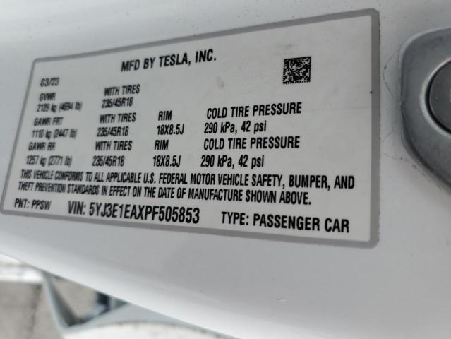 Photo 11 VIN: 5YJ3E1EAXPF505853 - TESLA MODEL 3 