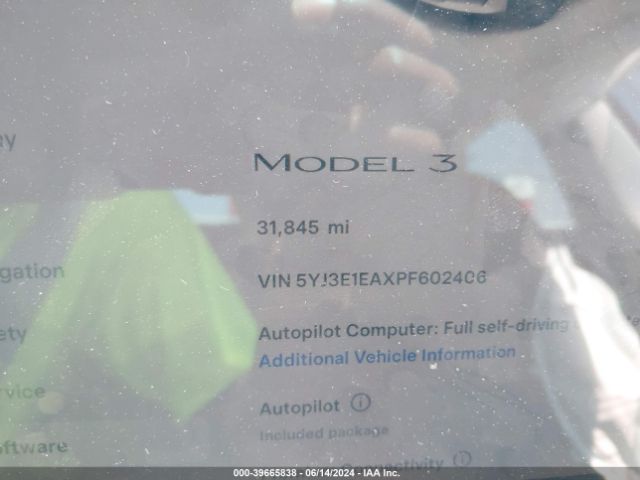 Photo 6 VIN: 5YJ3E1EAXPF602406 - TESLA MODEL 3 