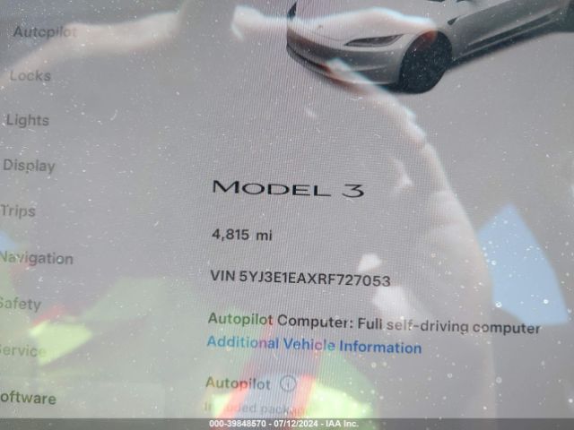 Photo 6 VIN: 5YJ3E1EAXRF727053 - TESLA MODEL 3 