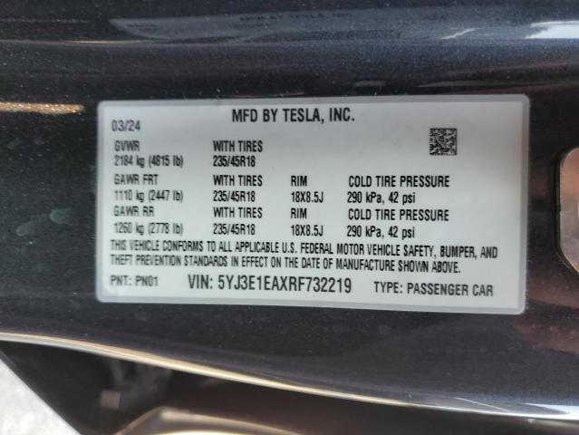 Photo 11 VIN: 5YJ3E1EAXRF732219 - TESLA MODEL 3 