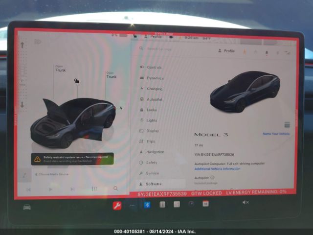 Photo 6 VIN: 5YJ3E1EAXRF735539 - TESLA MODEL 3 