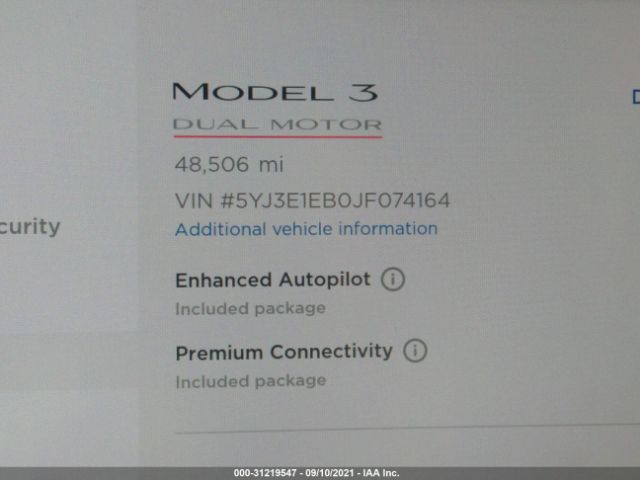 Photo 6 VIN: 5YJ3E1EB0JF074164 - TESLA MODEL 3 