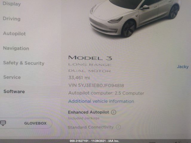 Photo 6 VIN: 5YJ3E1EB0JF094818 - TESLA MODEL 3 