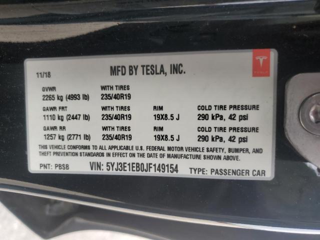 Photo 11 VIN: 5YJ3E1EB0JF149154 - TESLA MODEL 3 