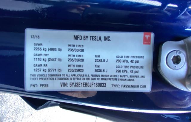 Photo 9 VIN: 5YJ3E1EB0JF180033 - TESLA MODEL 3 