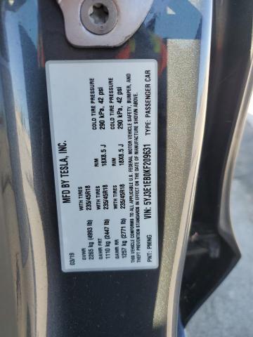 Photo 11 VIN: 5YJ3E1EB0KF209631 - TESLA MODEL 3 