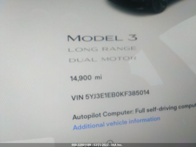 Photo 6 VIN: 5YJ3E1EB0KF385014 - TESLA MODEL 3 