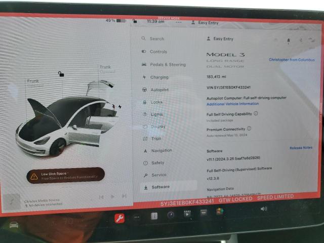 Photo 8 VIN: 5YJ3E1EB0KF433241 - TESLA MODEL 3 