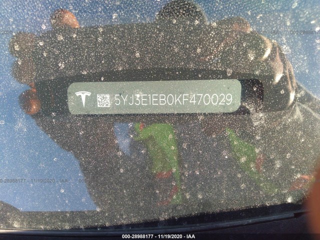 Photo 8 VIN: 5YJ3E1EB0KF470029 - TESLA MODEL 3 